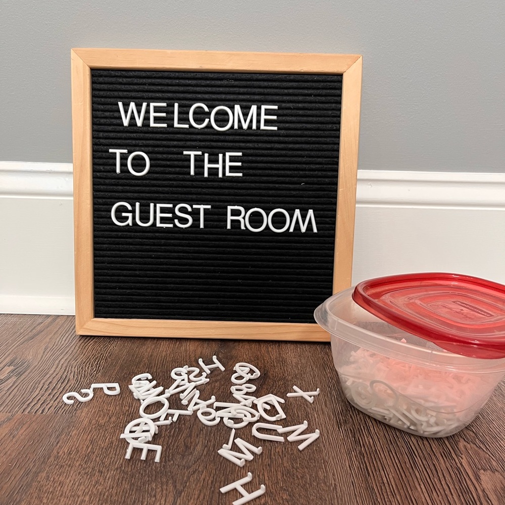 Felt board with letters